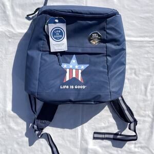 Life Is Good Backpack Cooler Navy Blue Flag Stars Stripes